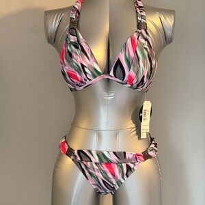 Kenneth Cole Multicolor Patterned Bikini